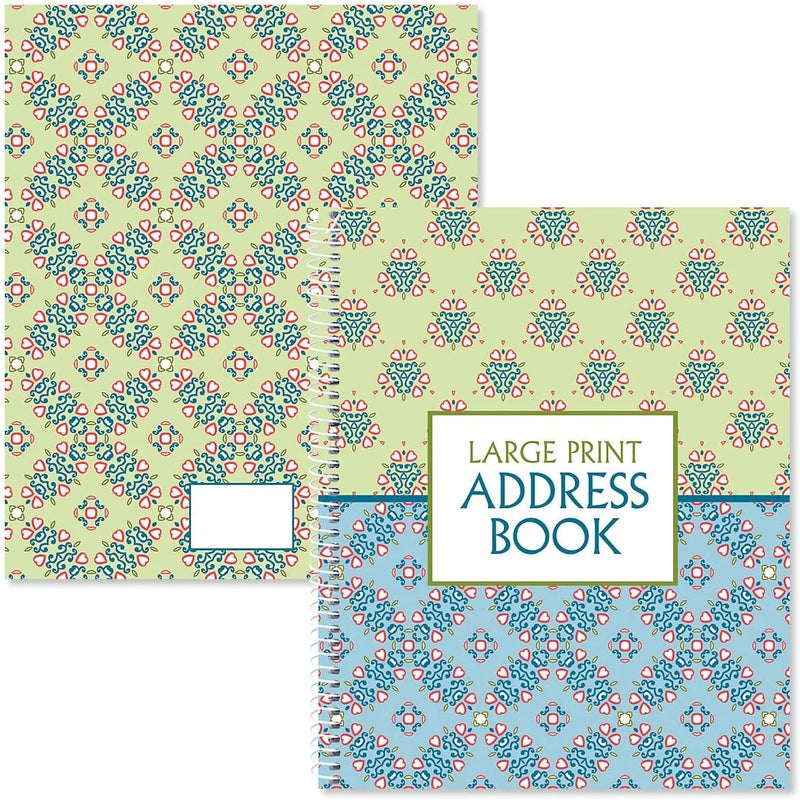 Current Fresh Patterns Large Print Address Book, 56 Pages, Big 7” x 8.5” Spiral Bound, Soft Cover Organizer for Contact Phone Number, Mailing Address, & Email, Easy-to-Read Senior Logbook - Image 5